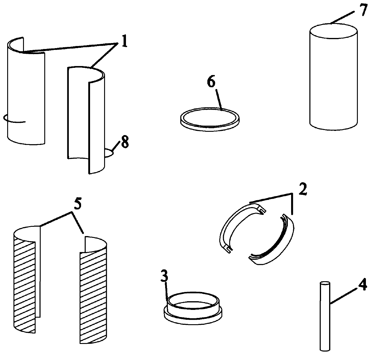 Cohesive soil sample preparation device for soil test and use method