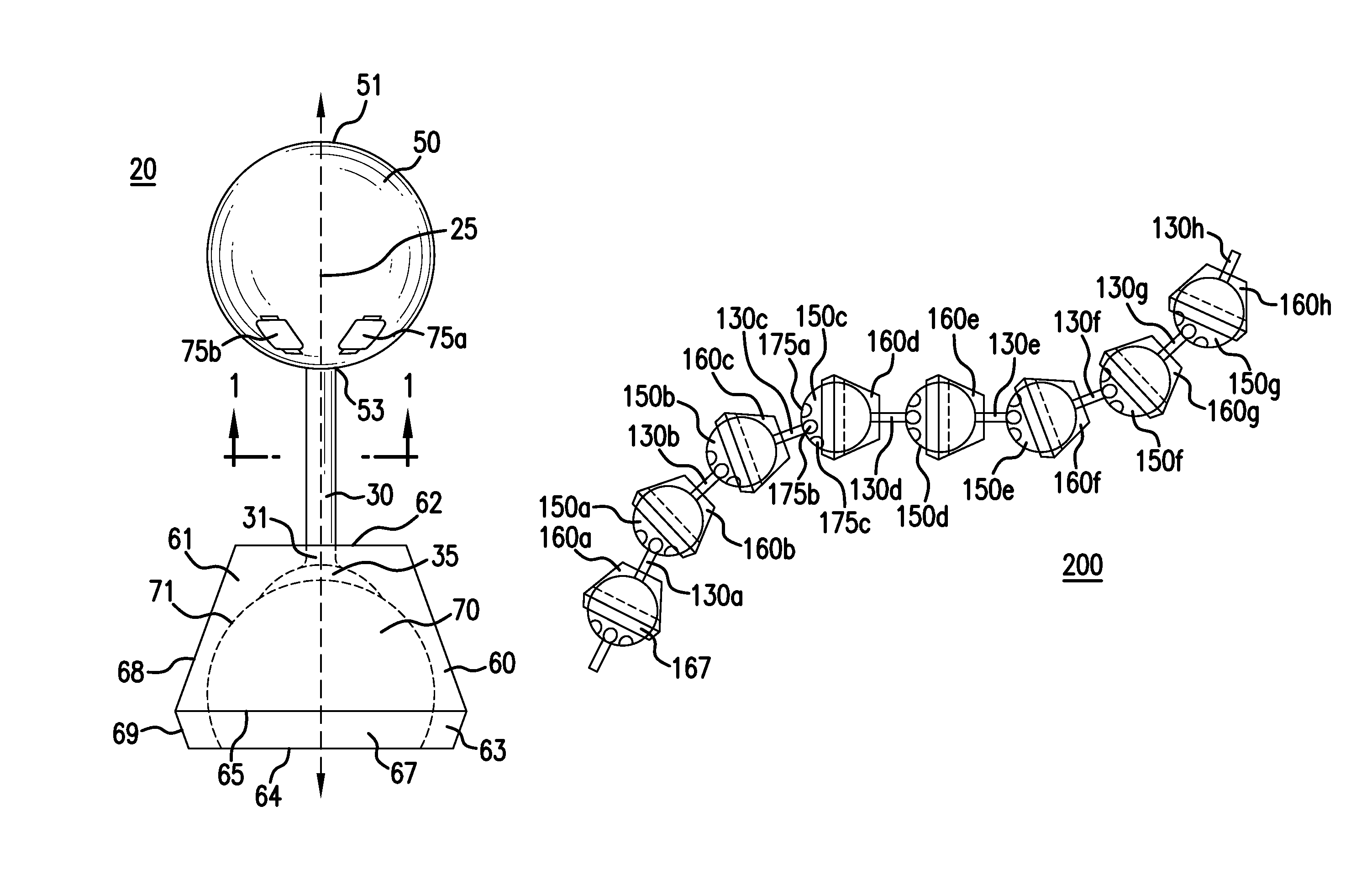 Mobile fibers and elongated structures and units thereof