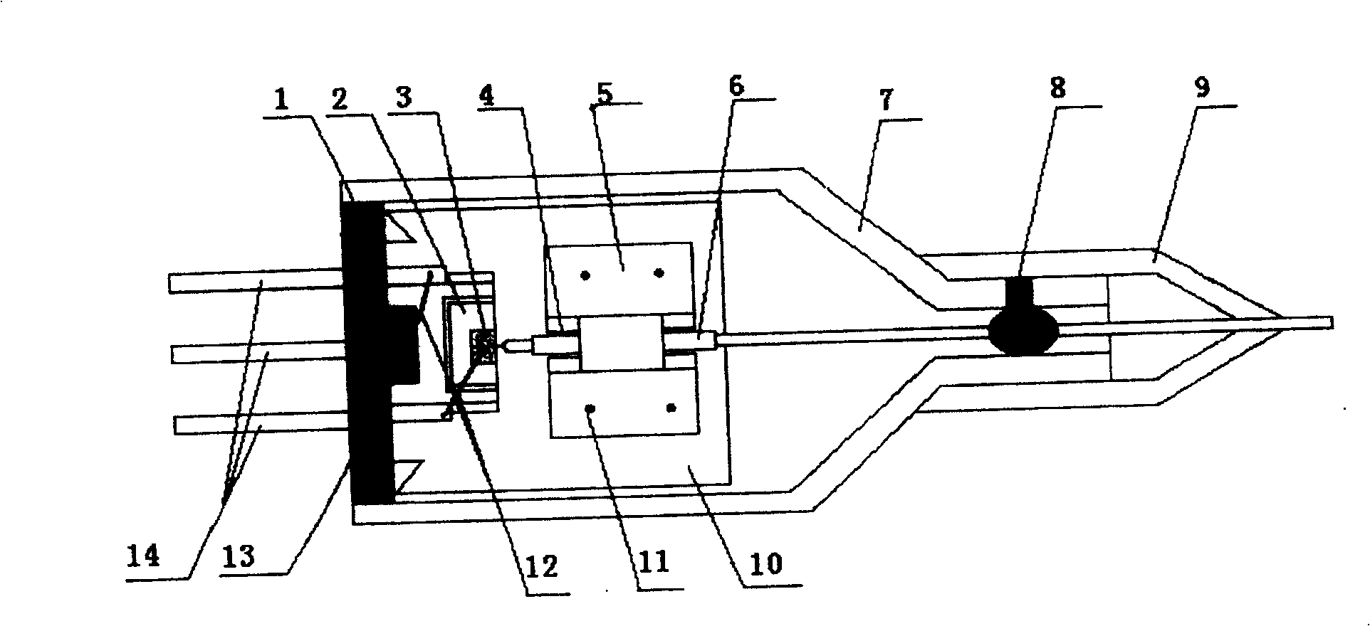 L type bracket encapsulation for coaxial parts of semiconductor laser