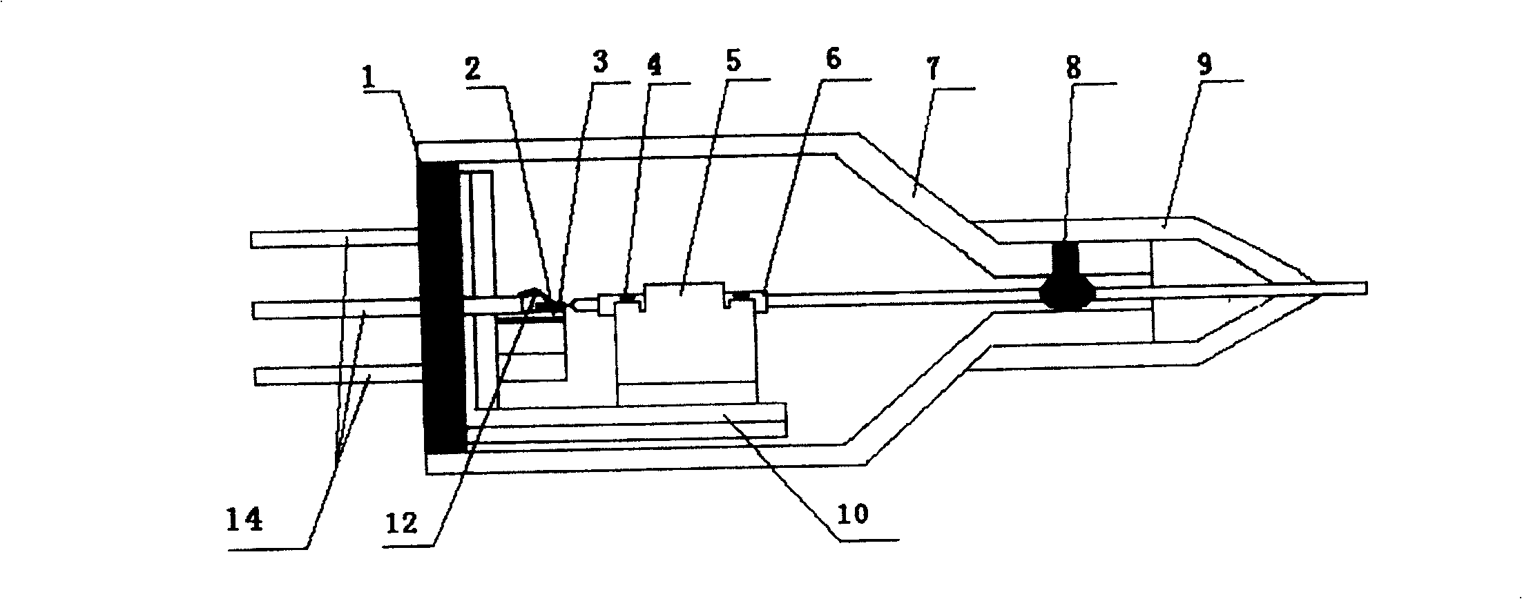 L type bracket encapsulation for coaxial parts of semiconductor laser