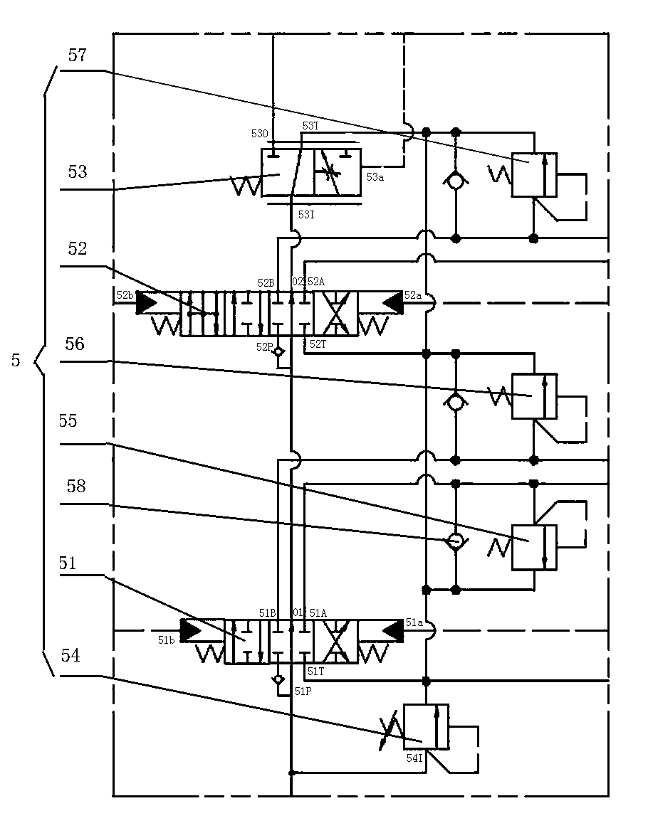 Loading-machine working hydraulic system