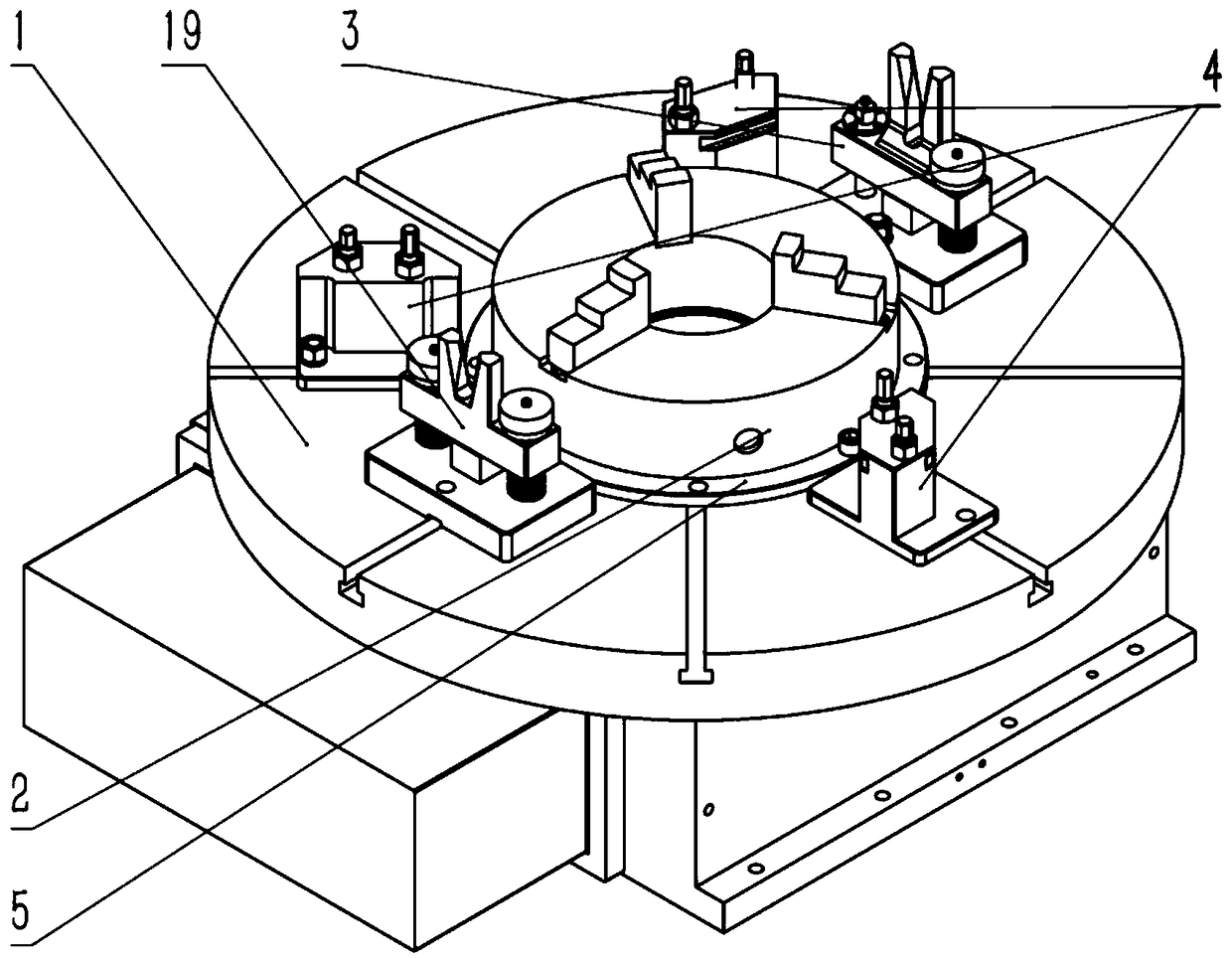 Positioning clamp used for titanium alloy ring-shaped casting and clamping method