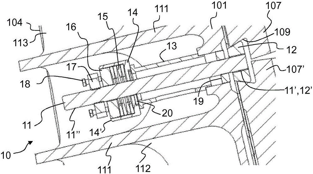 Tightening member, tightening device, jaw crusher, processing plant of mineral material and method for adjusting tightness of wear part