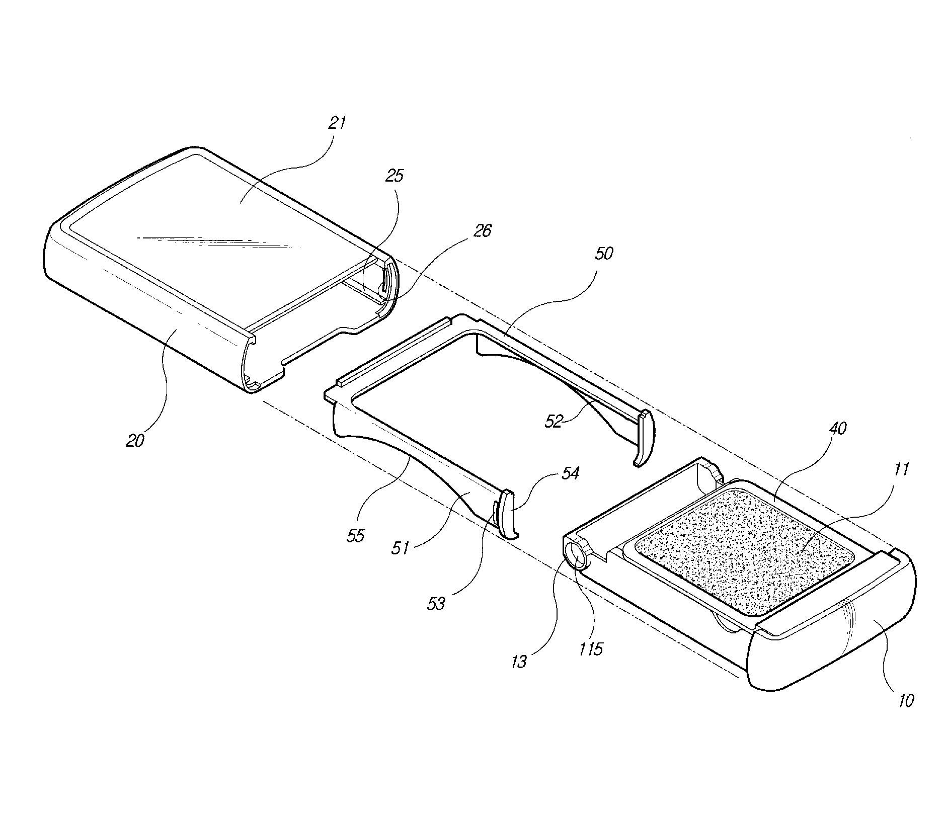 Compact having slidable in and out structure of content case