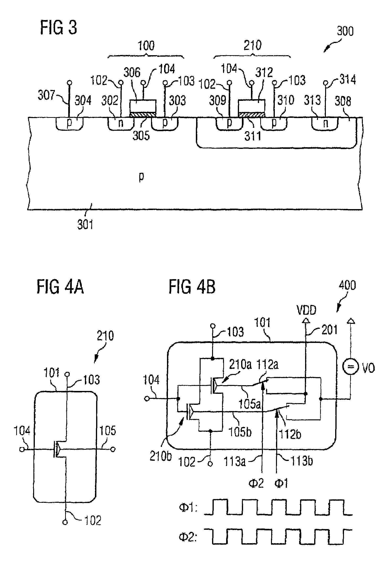 Noise-reducing transistor arrangement