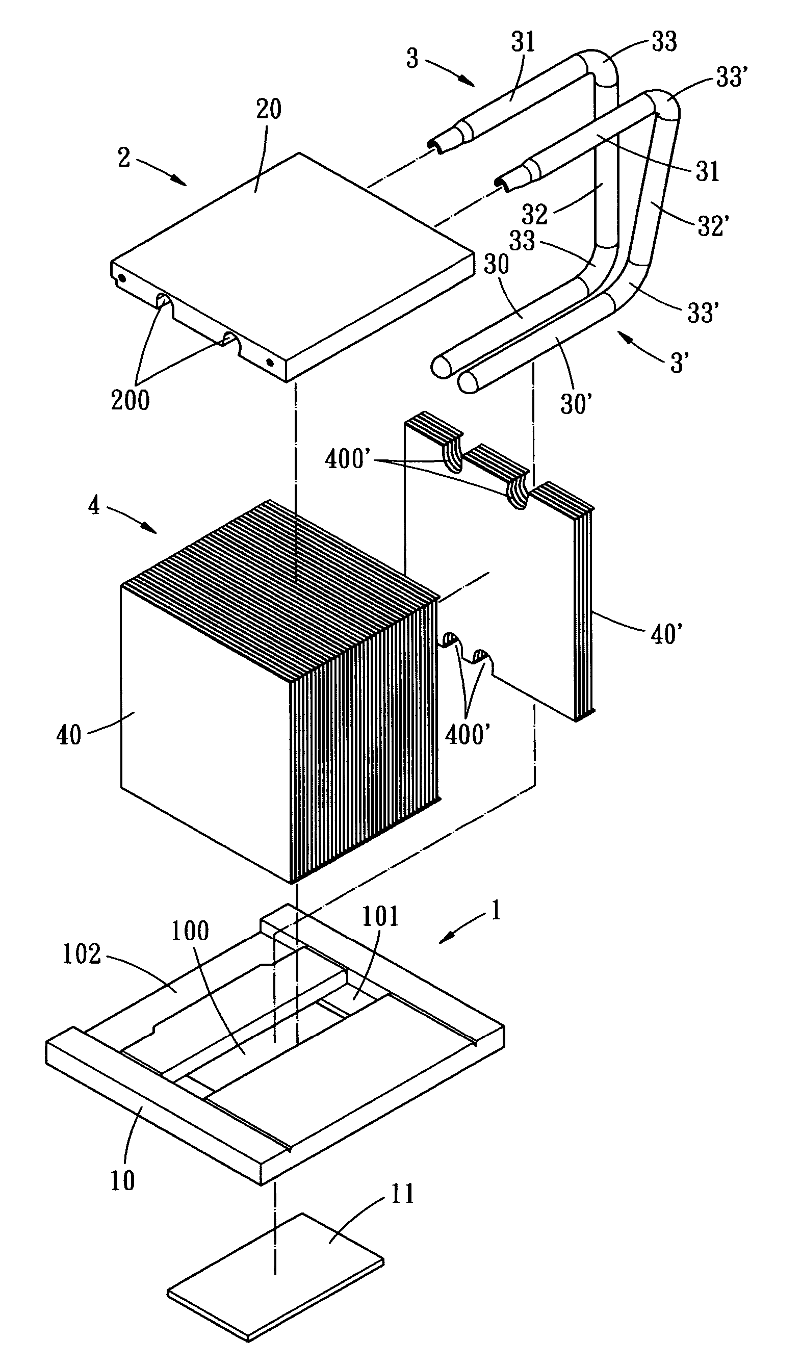 Heat dissipating device with uniform heat points