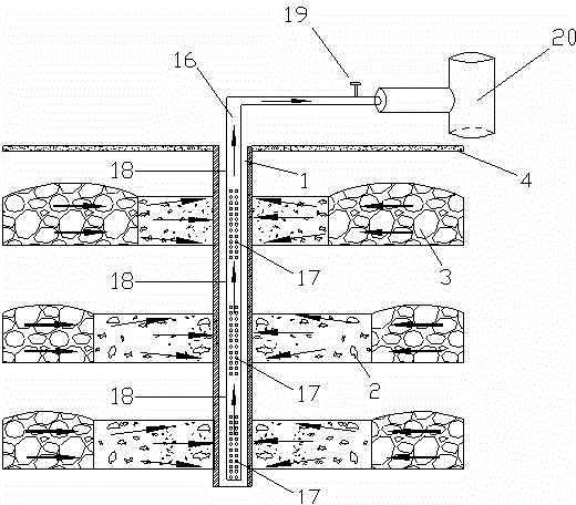 Method for extracting residual coal bed gas in multiple layers of goafs by drilling well from ground and penetrating through residual coal pillars