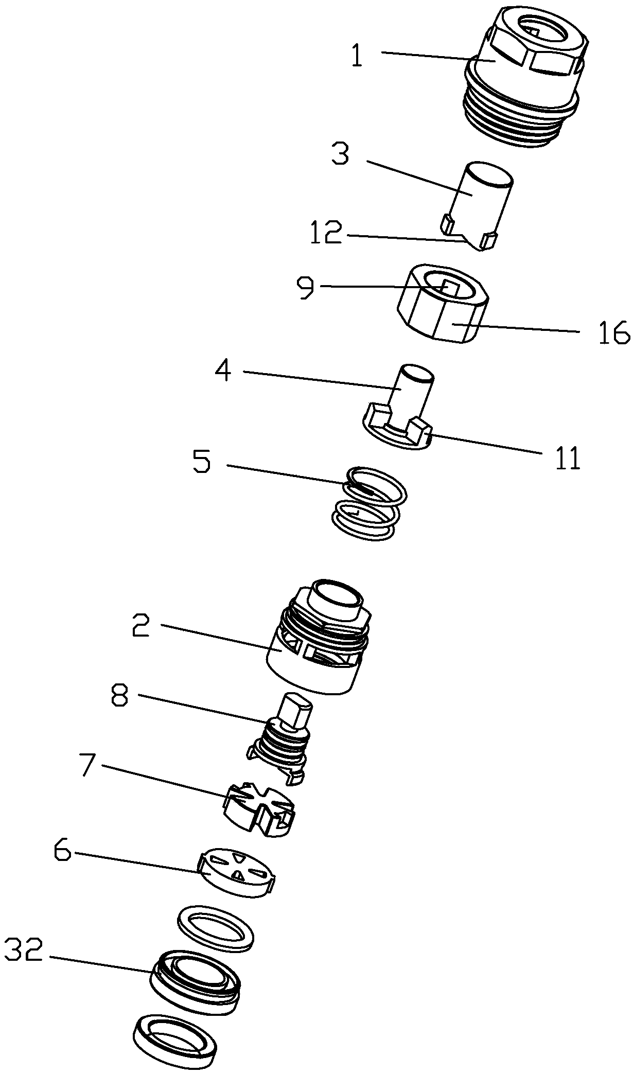 Automatic reset pressing valve element