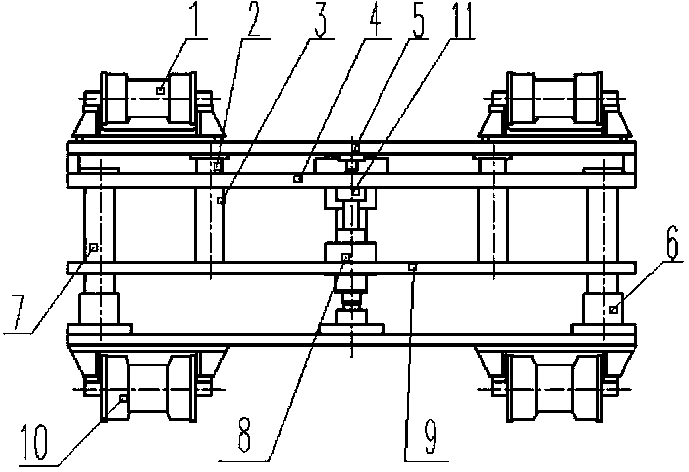 Tertiary elastic element serially connected variable-rigidity elastic hanging device