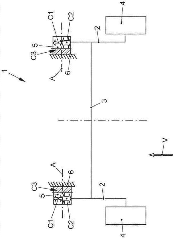 Axle guide bearings for coupling the rear axle to the vehicle structure of a motor vehicle