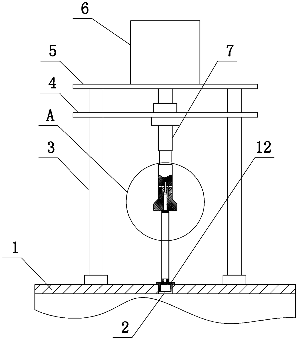 Press-fitting device for shock absorber working cylinder and compression valve