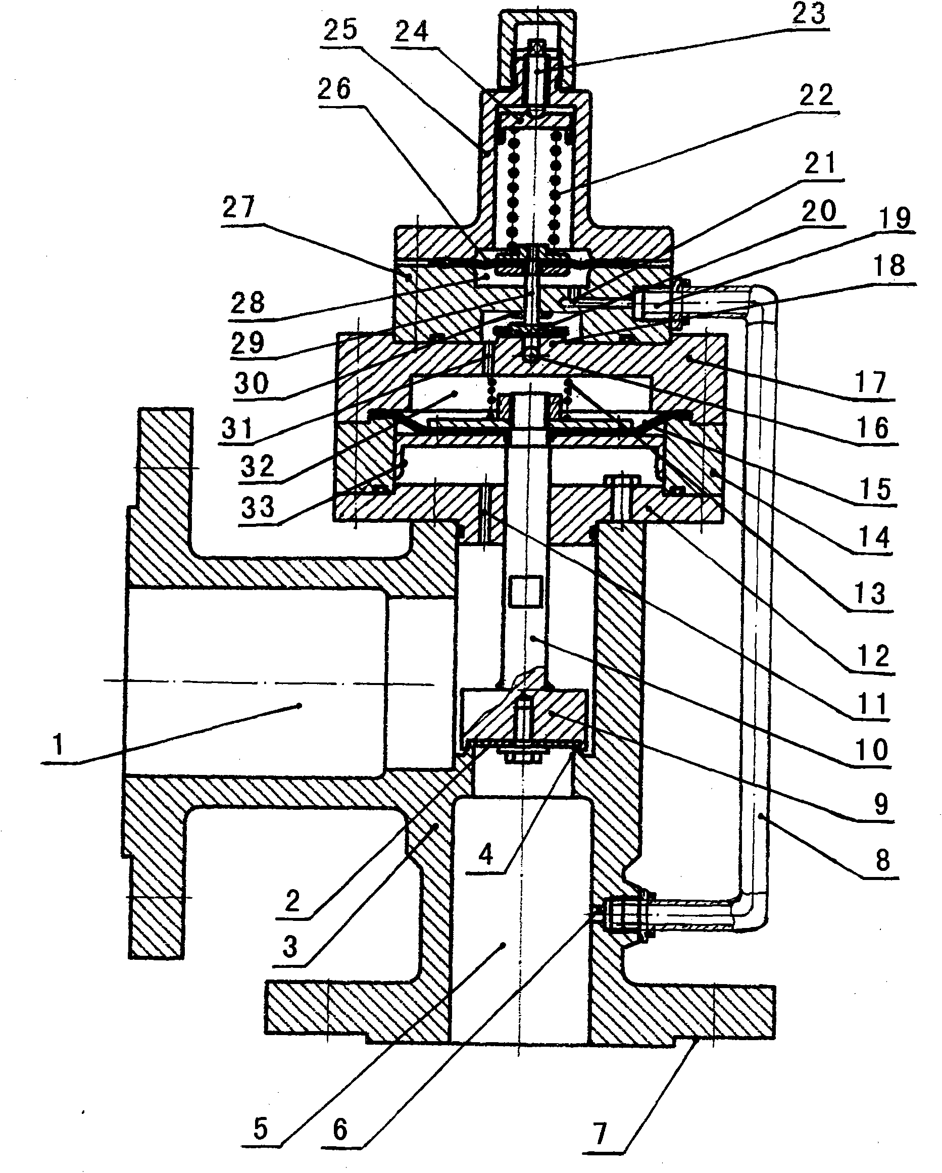 Low-pressure pilot operated safety valve