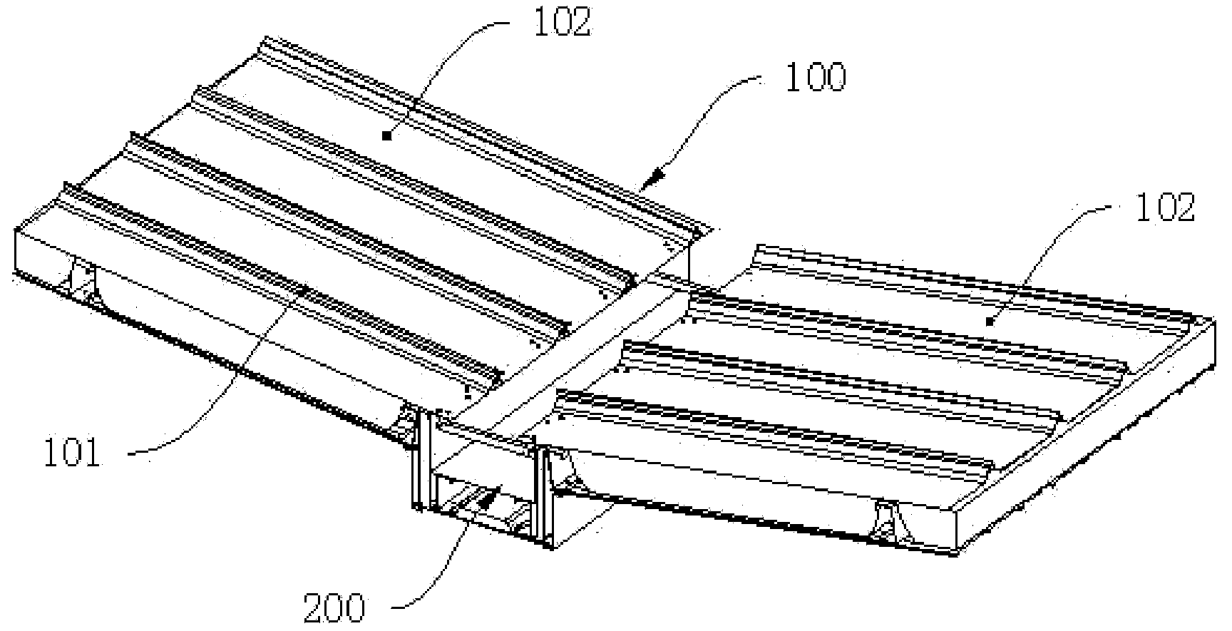 Connecting method of metal roof plate and gutter and waterproof eave water baffle plate