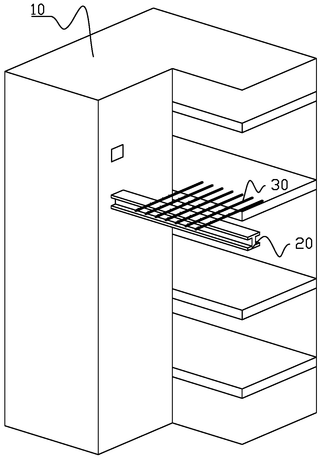 Construction method for connecting beams of super high-rise building