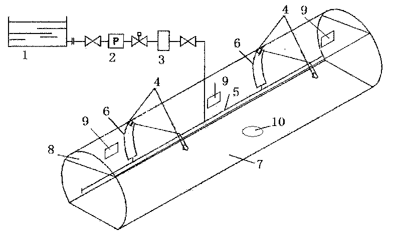 Sectional type tunnel smoke exhaust system and method by water curtain separation