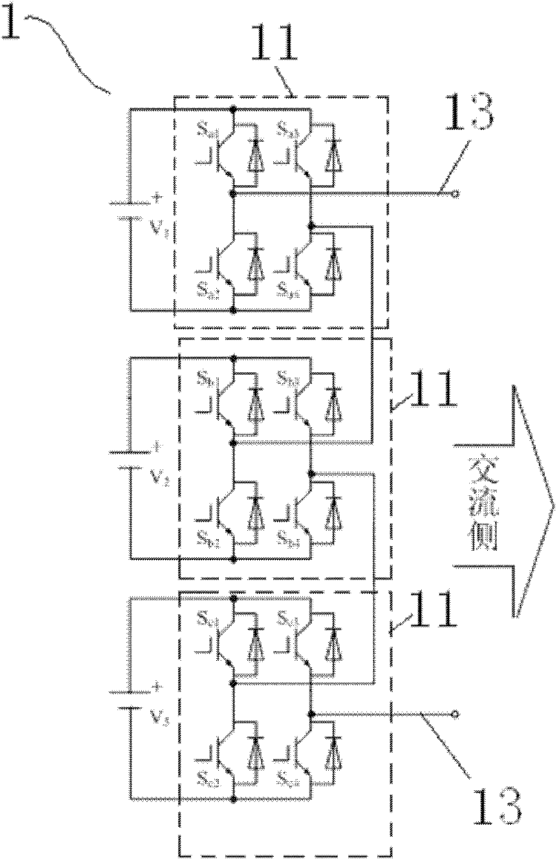 Method for controlling voltage output of hybrid H-bridge cascaded inverter