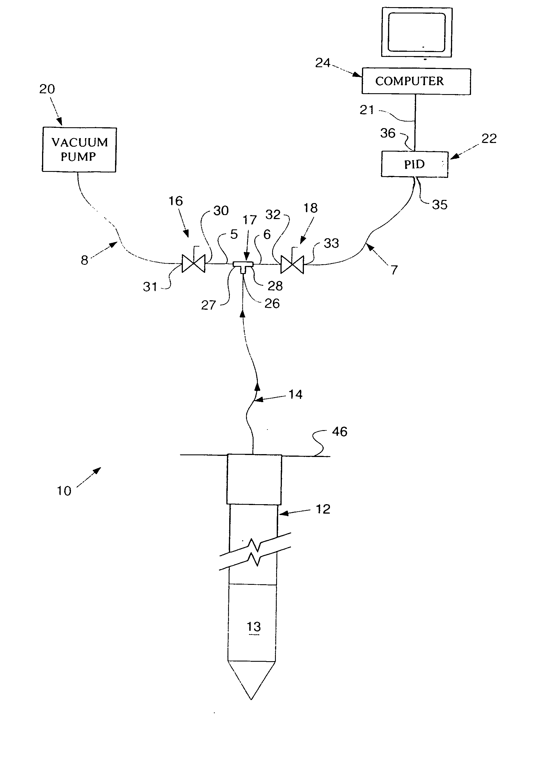 Vapor trap system for detecting volatile organic chemical vapors