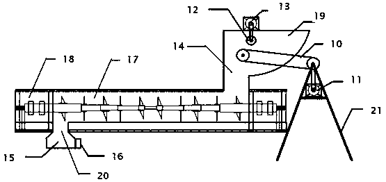 Horizontal double-shaft reverse differential efficient stirring device for soil remediation