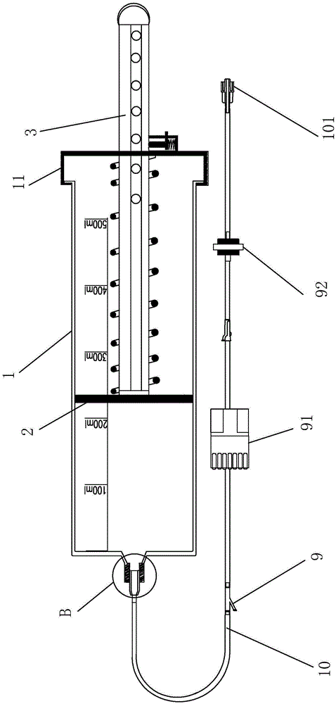 Non-gravity type suspension-avoiding transfusion device