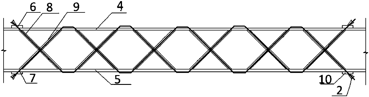 A column flange double X-shaped prestressed steel frame-steel plate shear wall structure