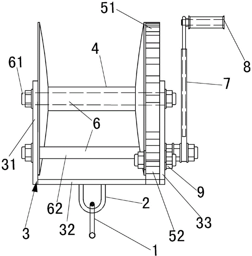 High-altitude working tool lifting device for power transmission line