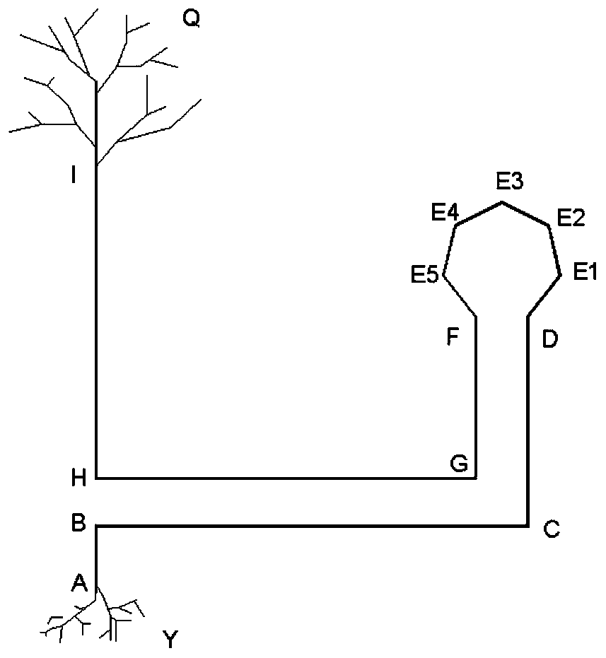 L-shaped geometrical-ring single tree trunk artistic-modeling cultivation method for lagerstroemia plants