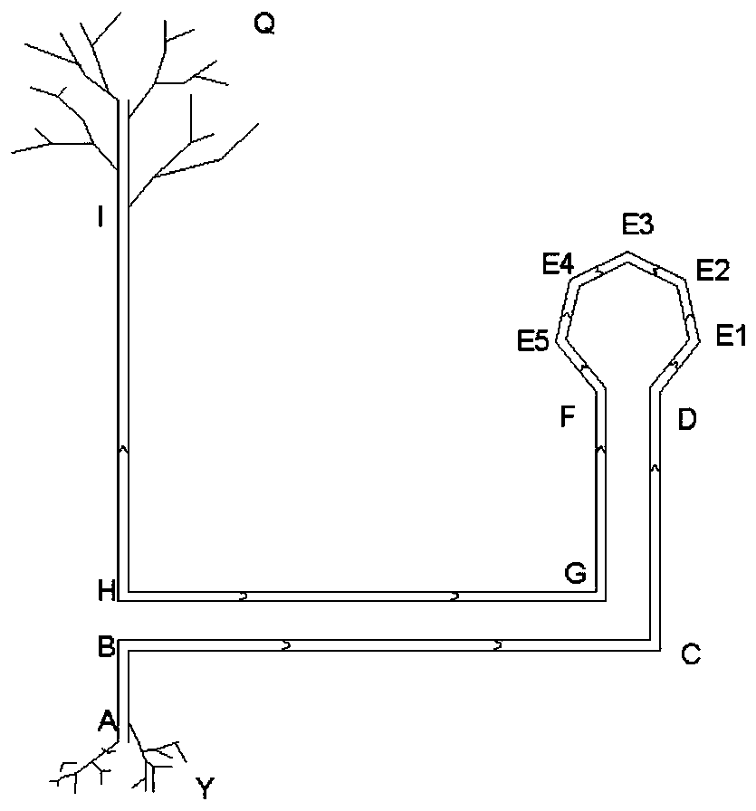 L-shaped geometrical-ring single tree trunk artistic-modeling cultivation method for lagerstroemia plants