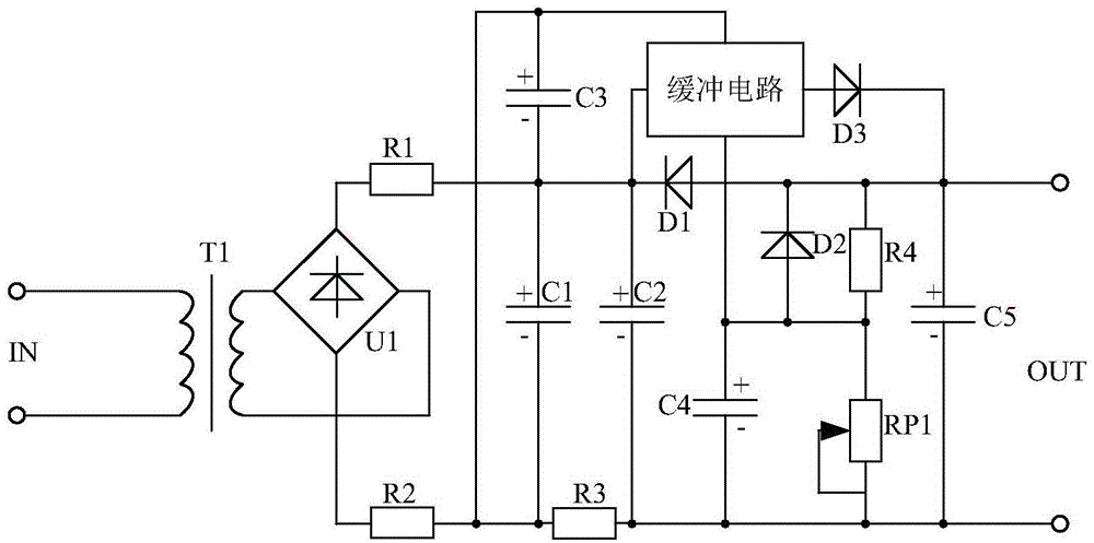 Sintering waste heat power generation system based on buffering power circuit