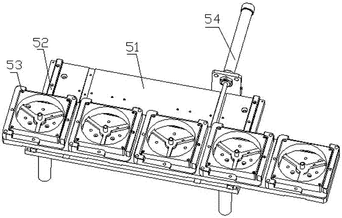 A linear fan automatic assembly machine