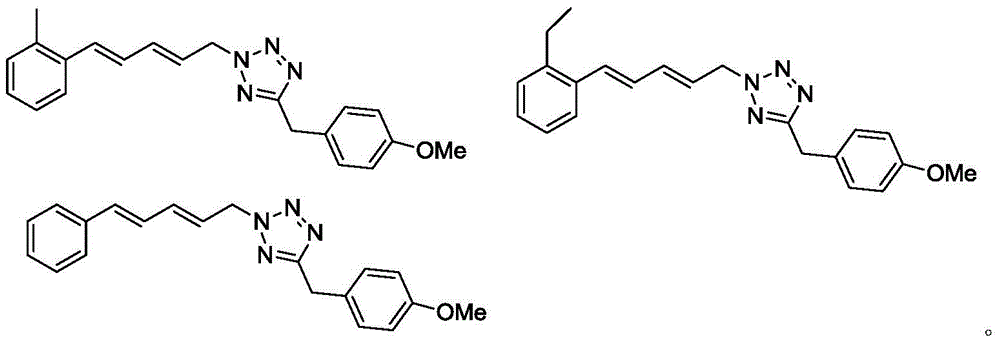 A kind of compound containing diene tetrazole structure, its preparation method and application