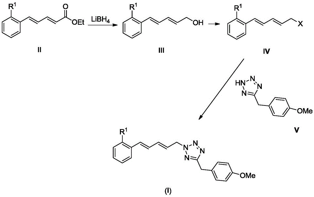A kind of compound containing diene tetrazole structure, its preparation method and application