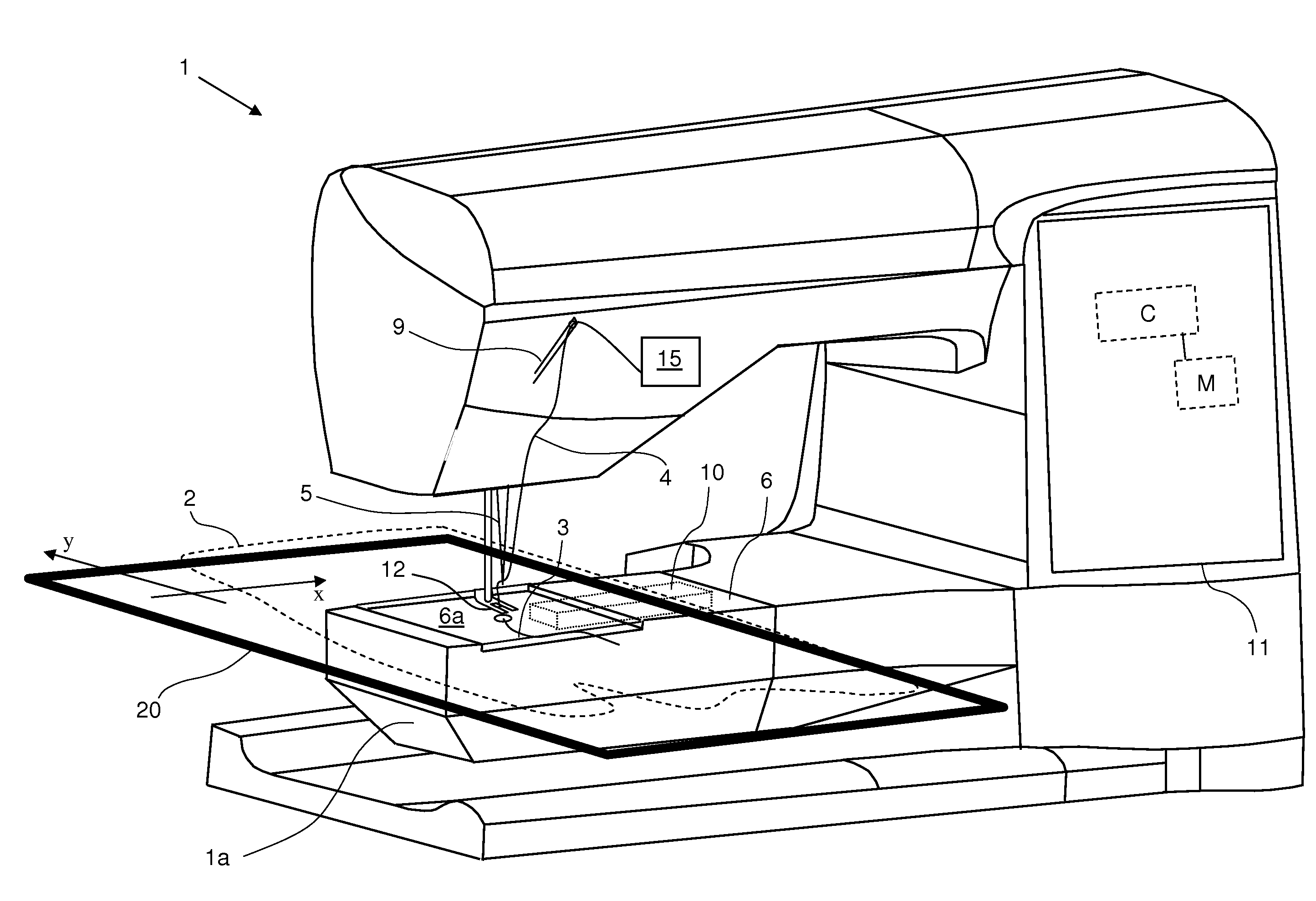 Thread cut with variable thread consumption in a sewing machine
