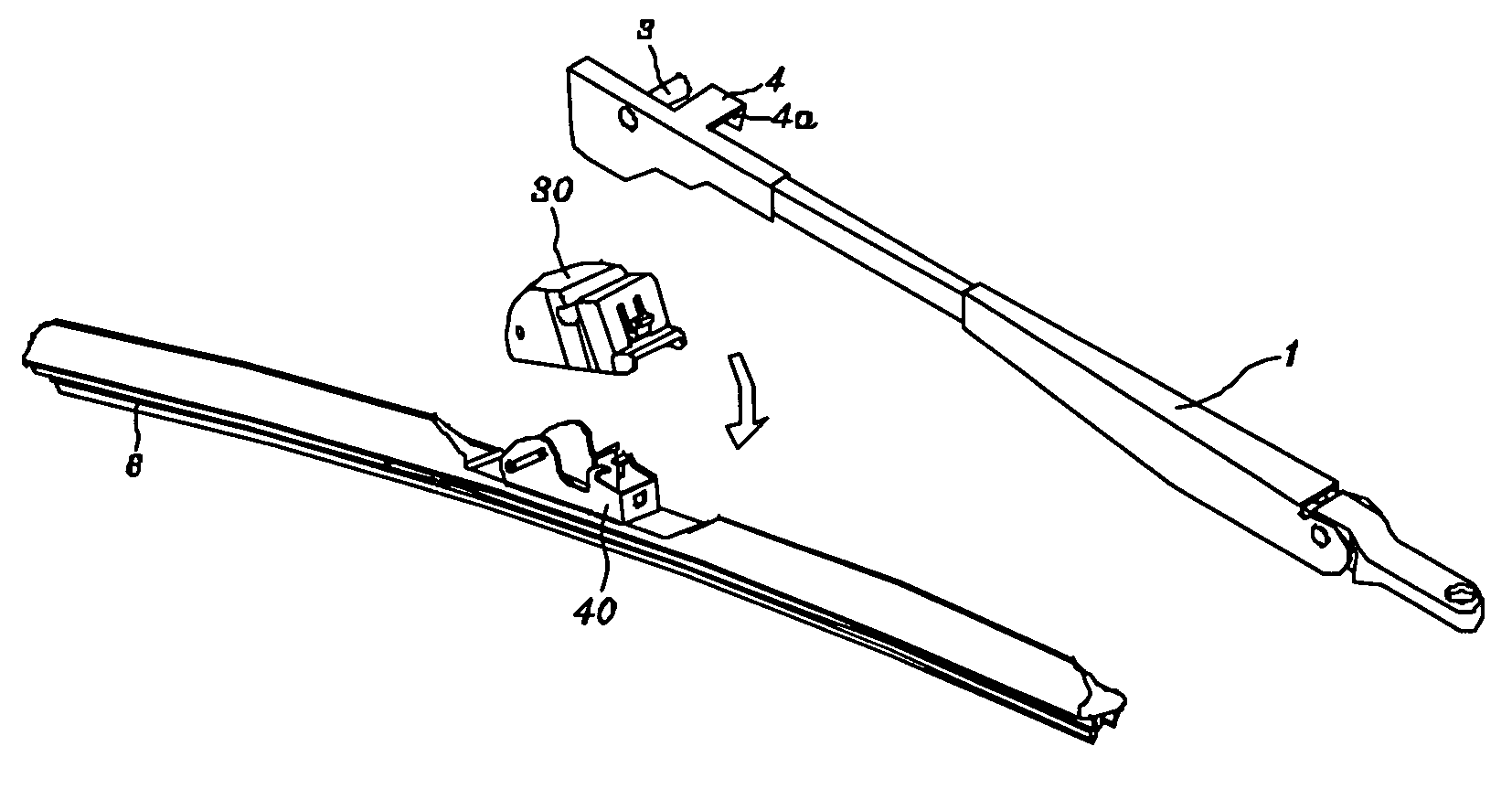 Joint apparatus of a car windshield wiper arm