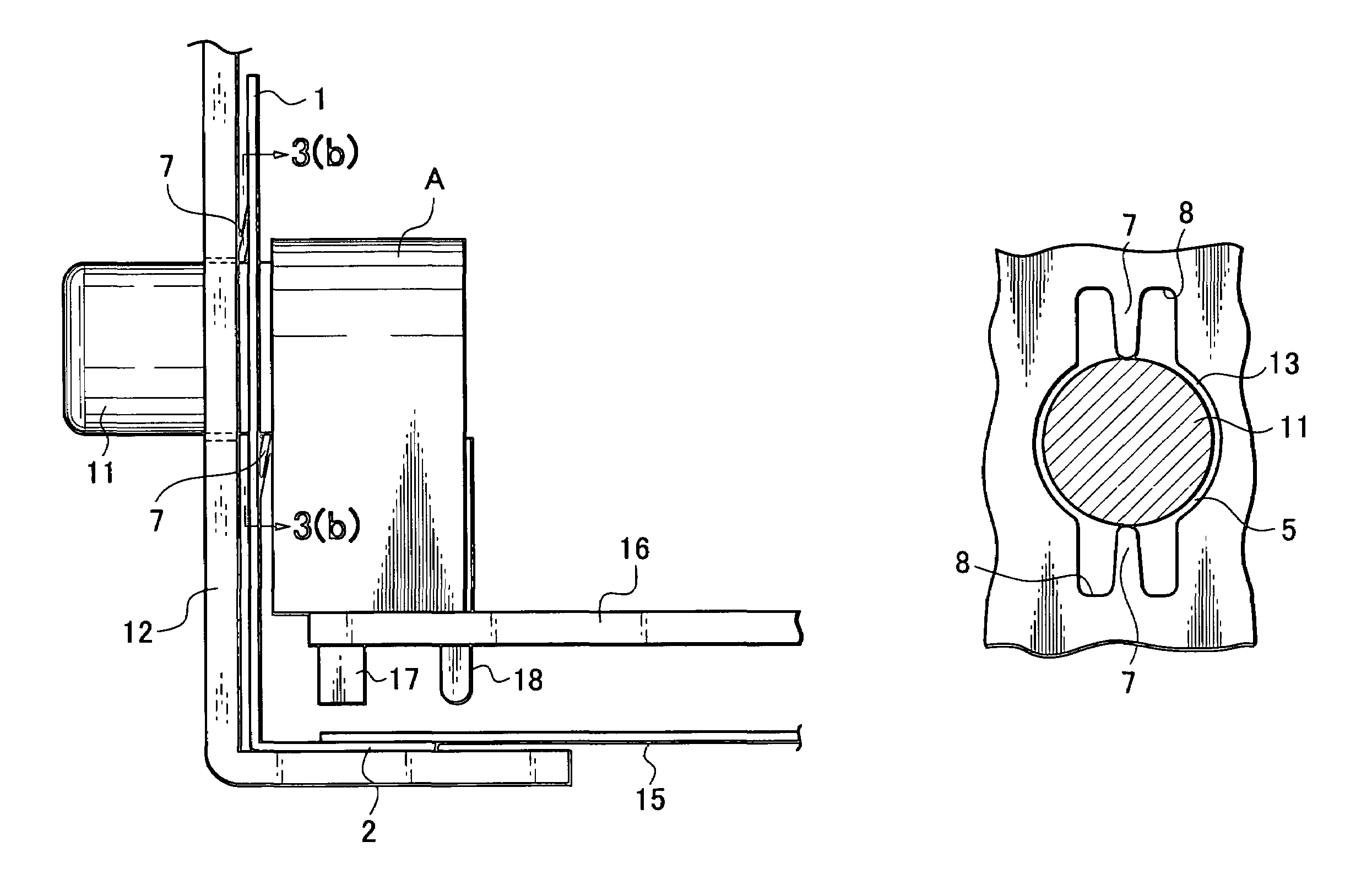 Ground metal fitting and ground structure for jacks of electronic devices