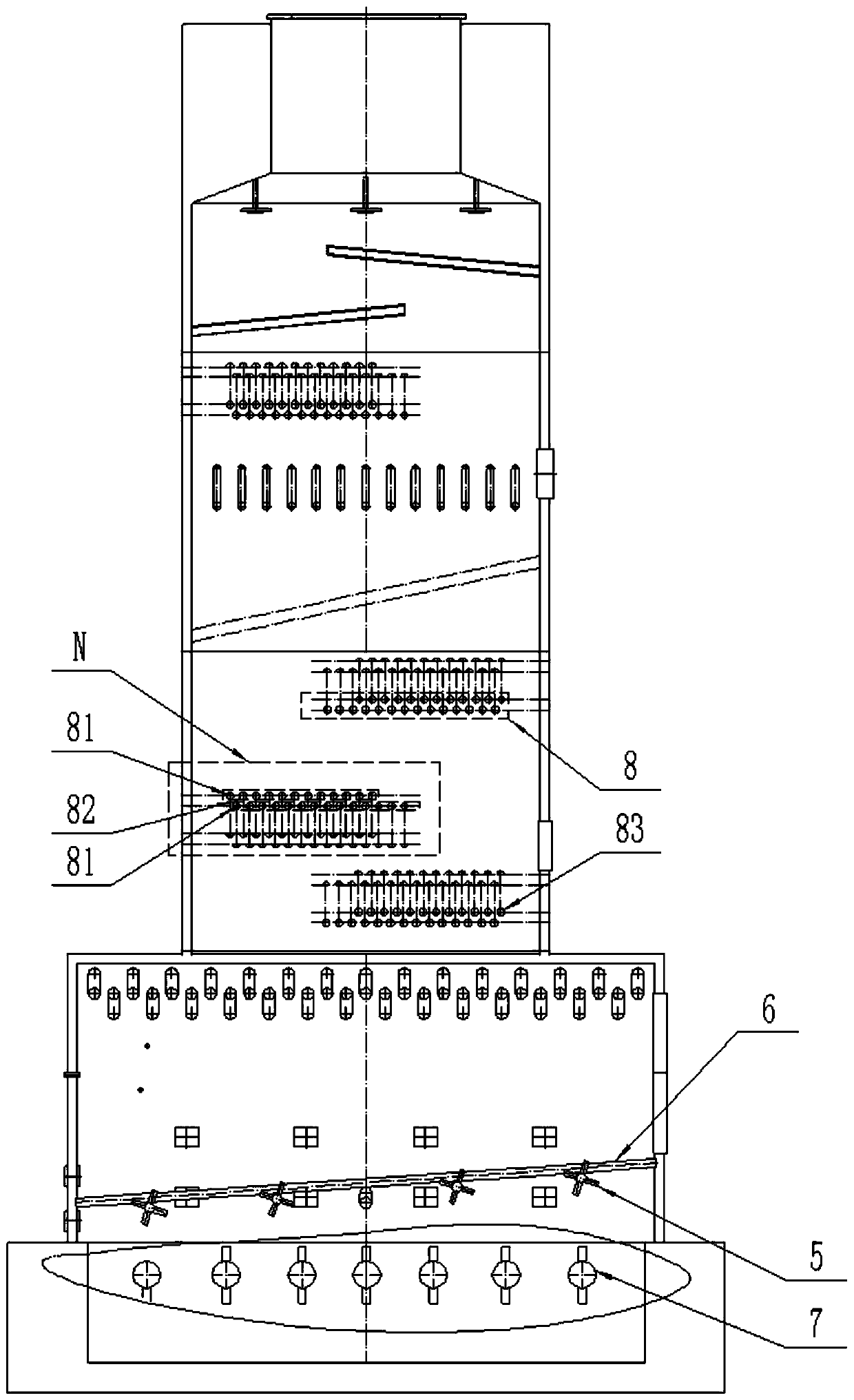 Vertical multi-layer straw burning boiler