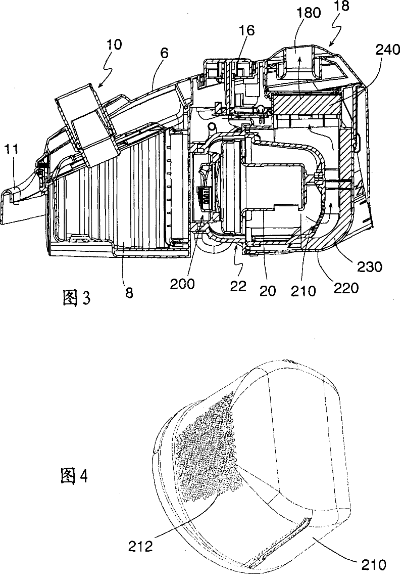 Vacuum cleaners with air flow regulation upstream of the motor