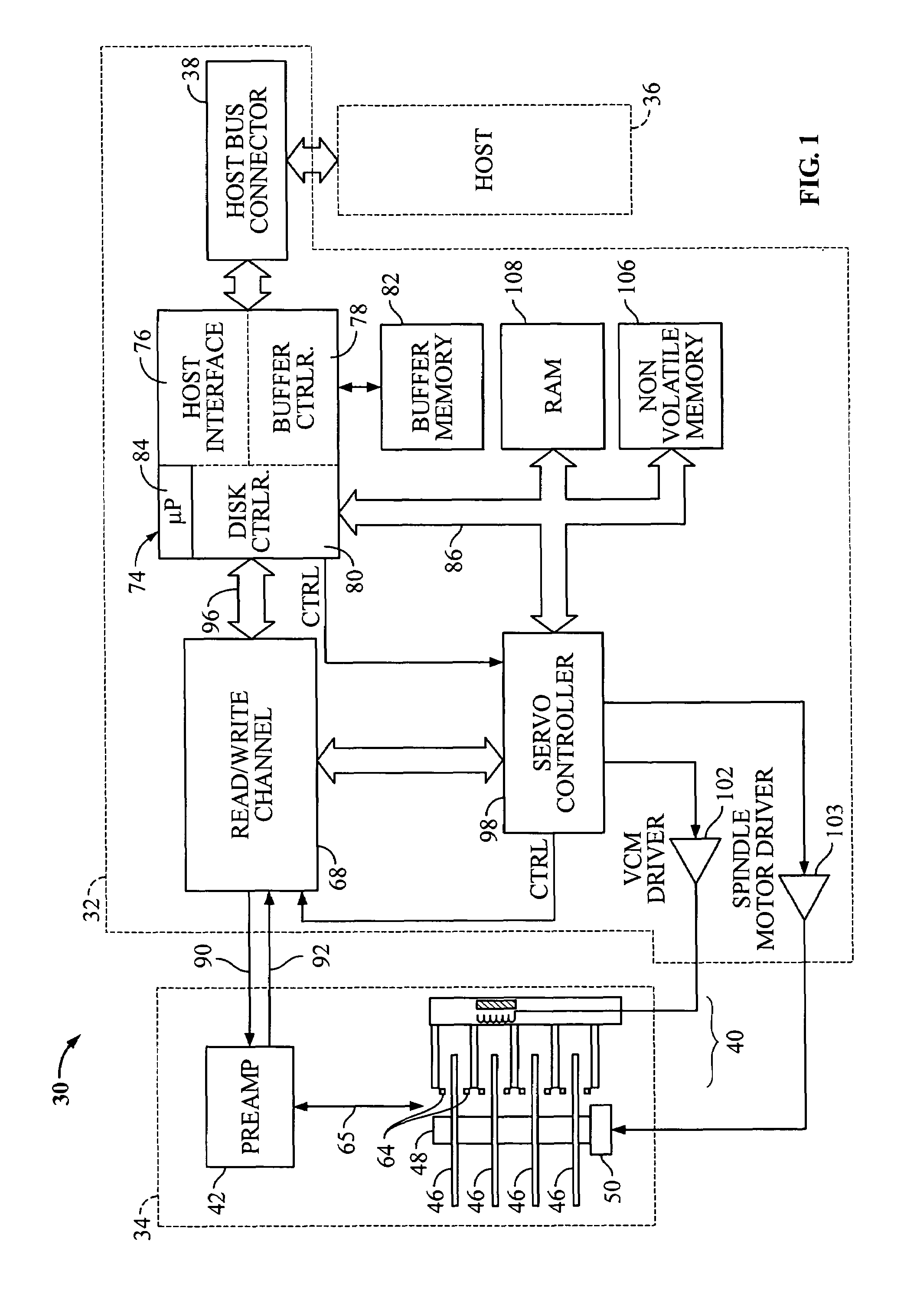 Disk drive idle mode responsive to flex circuit cable bias changes