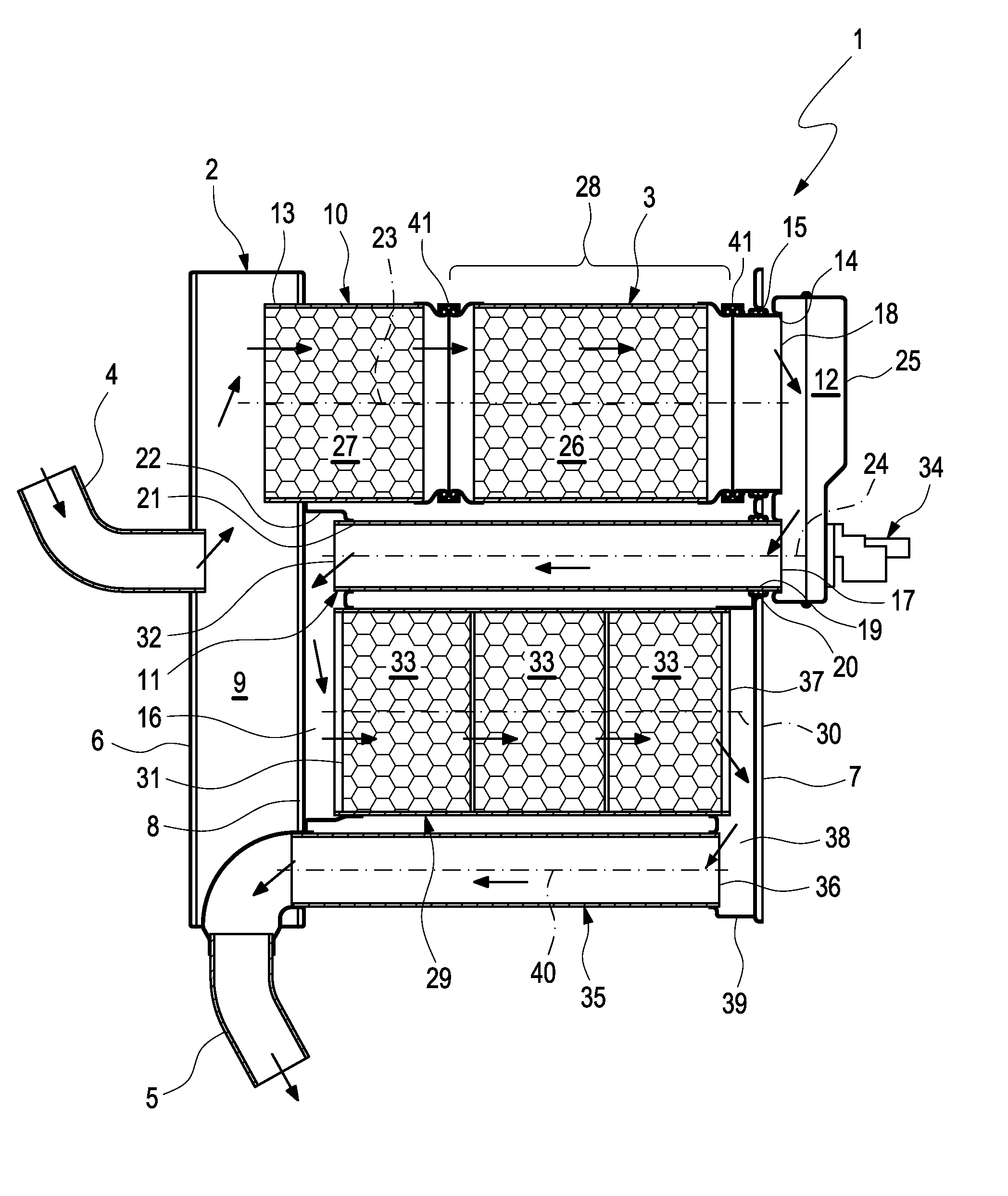 Sliding seat and exhaust gas treatment facility