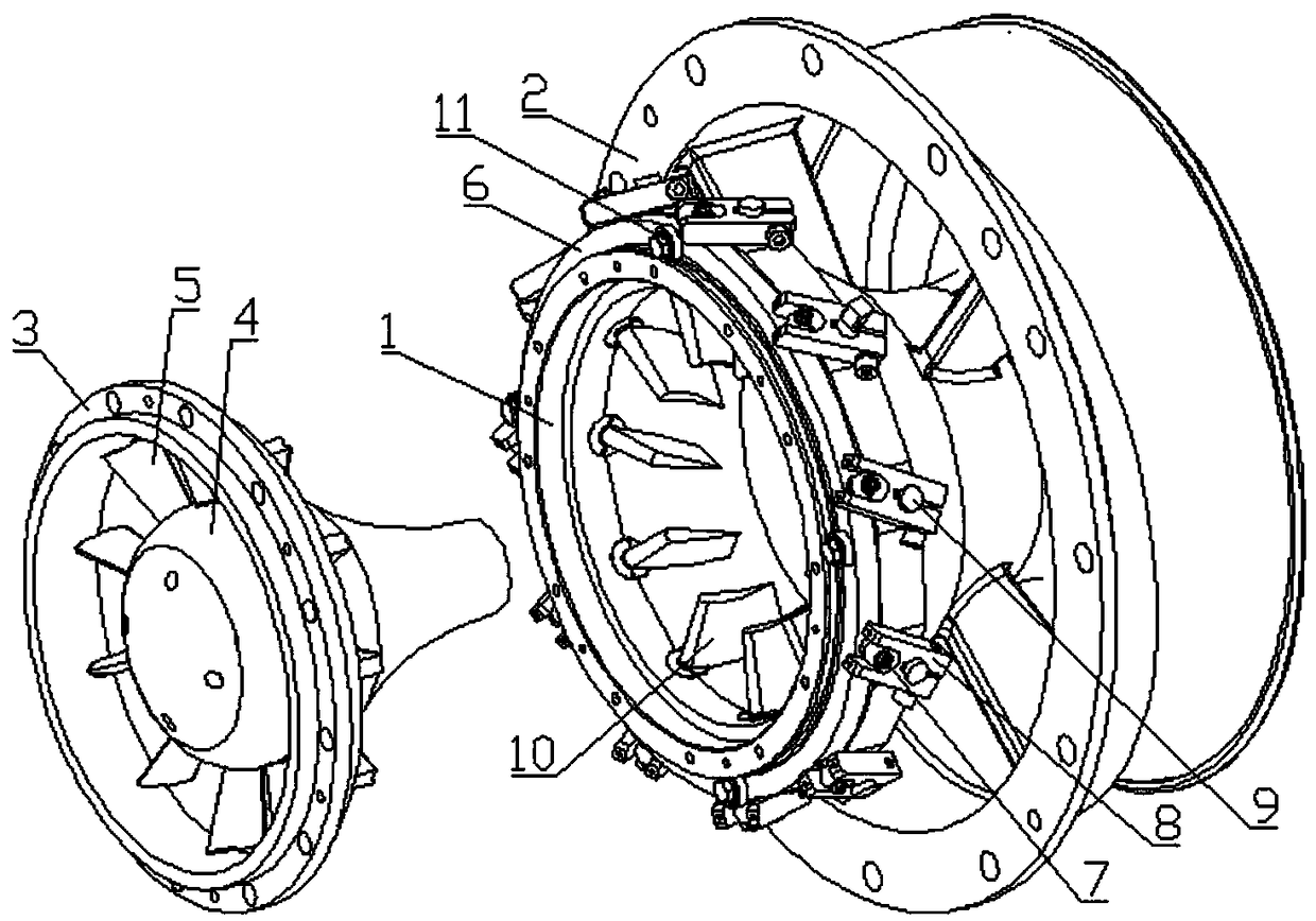 Adjusting mechanism for inlet guide blades of centrifugal blower