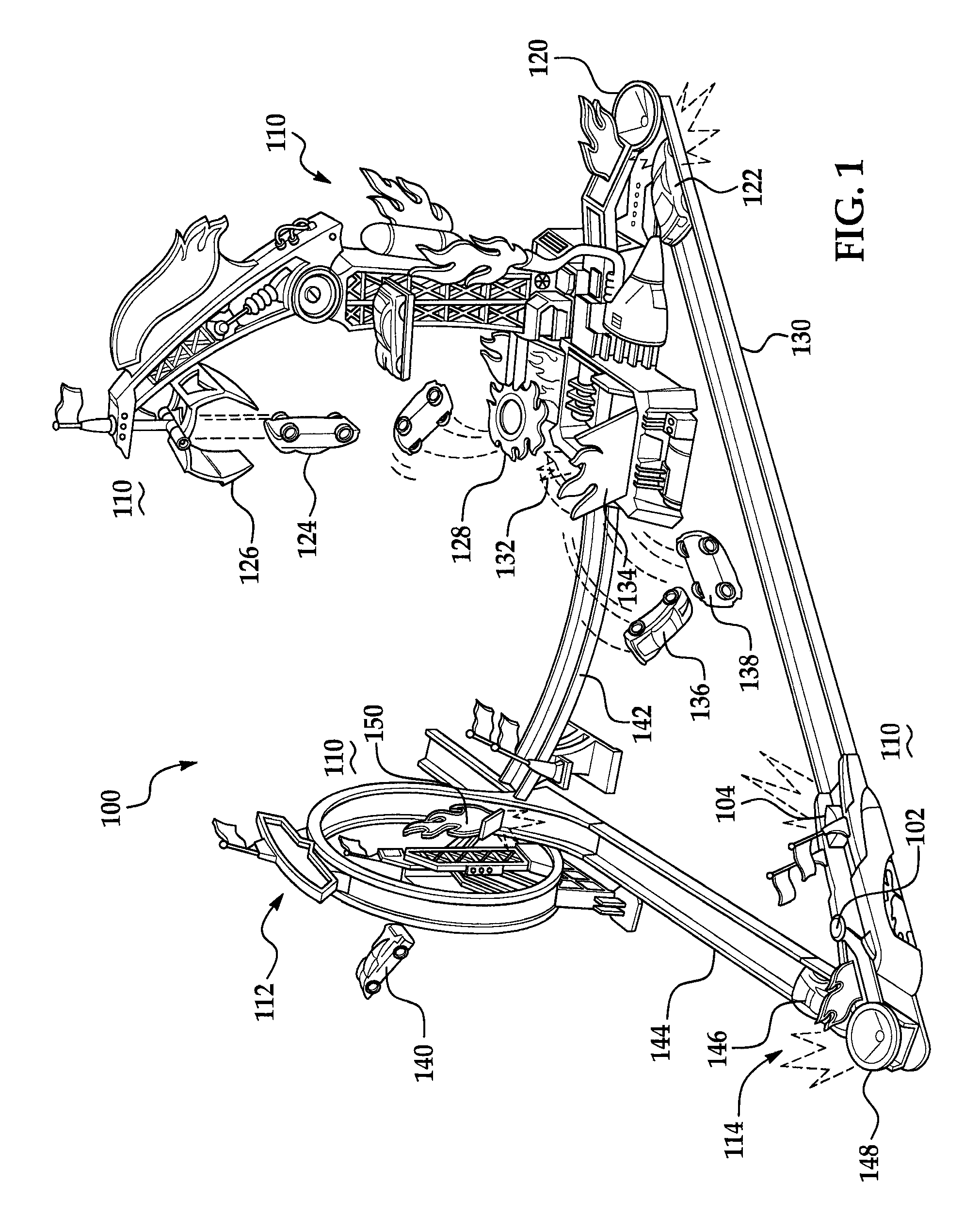 Toy track set and relay segments