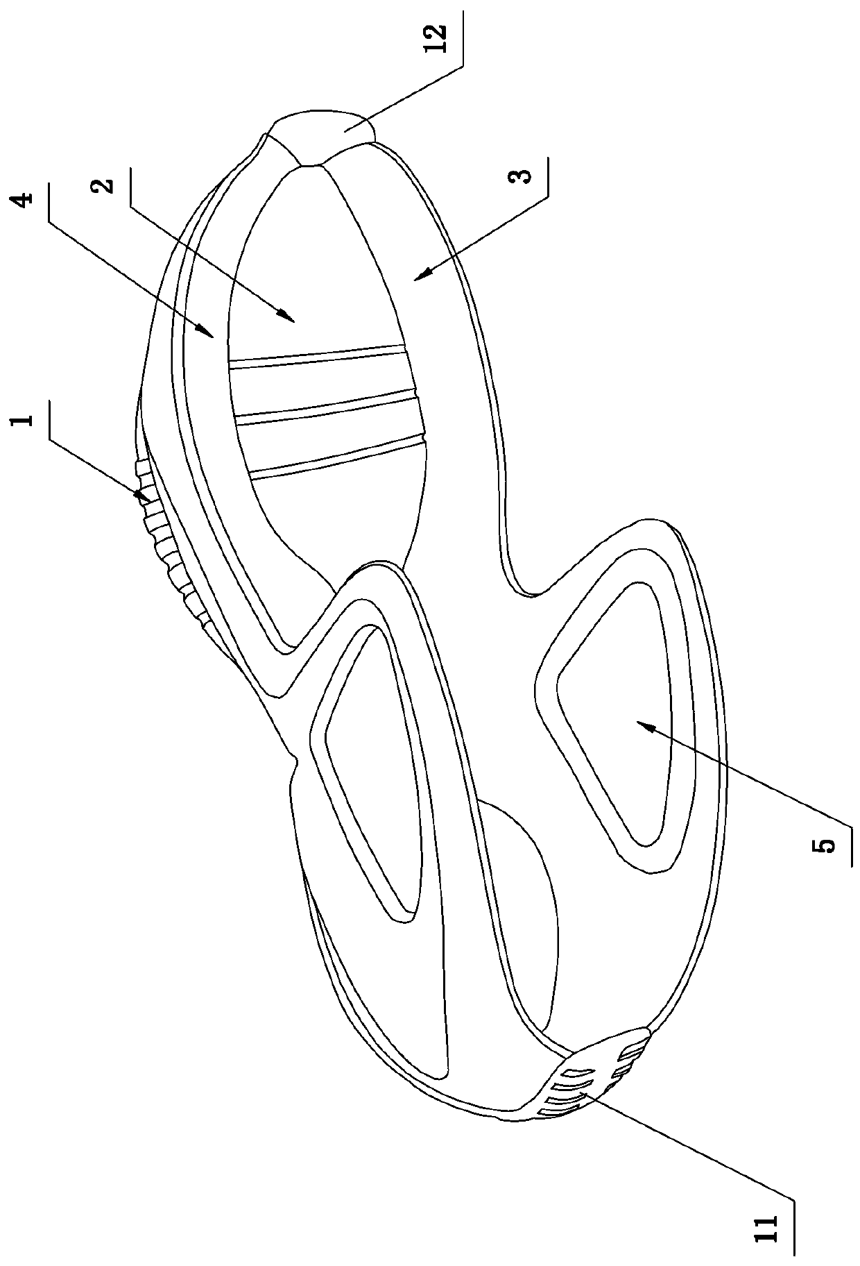 Basketball shoe sole capable of improving supporting effect