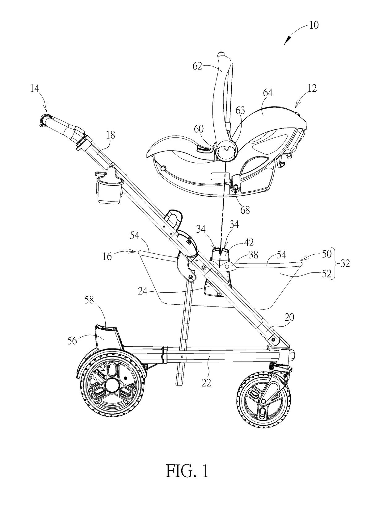 Basket and stroller apparatus thereof