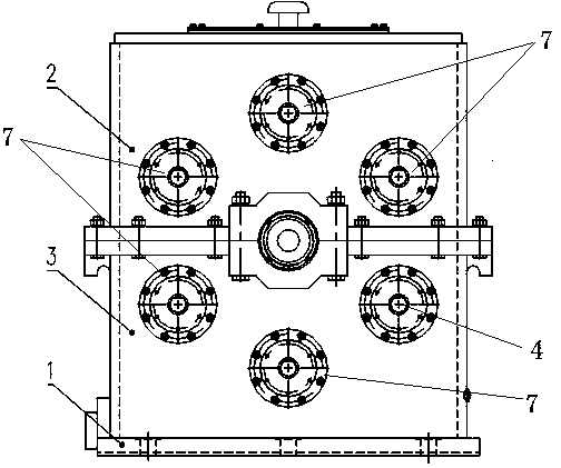 Gear case special for one input gear and six output gear integrated rolled tube