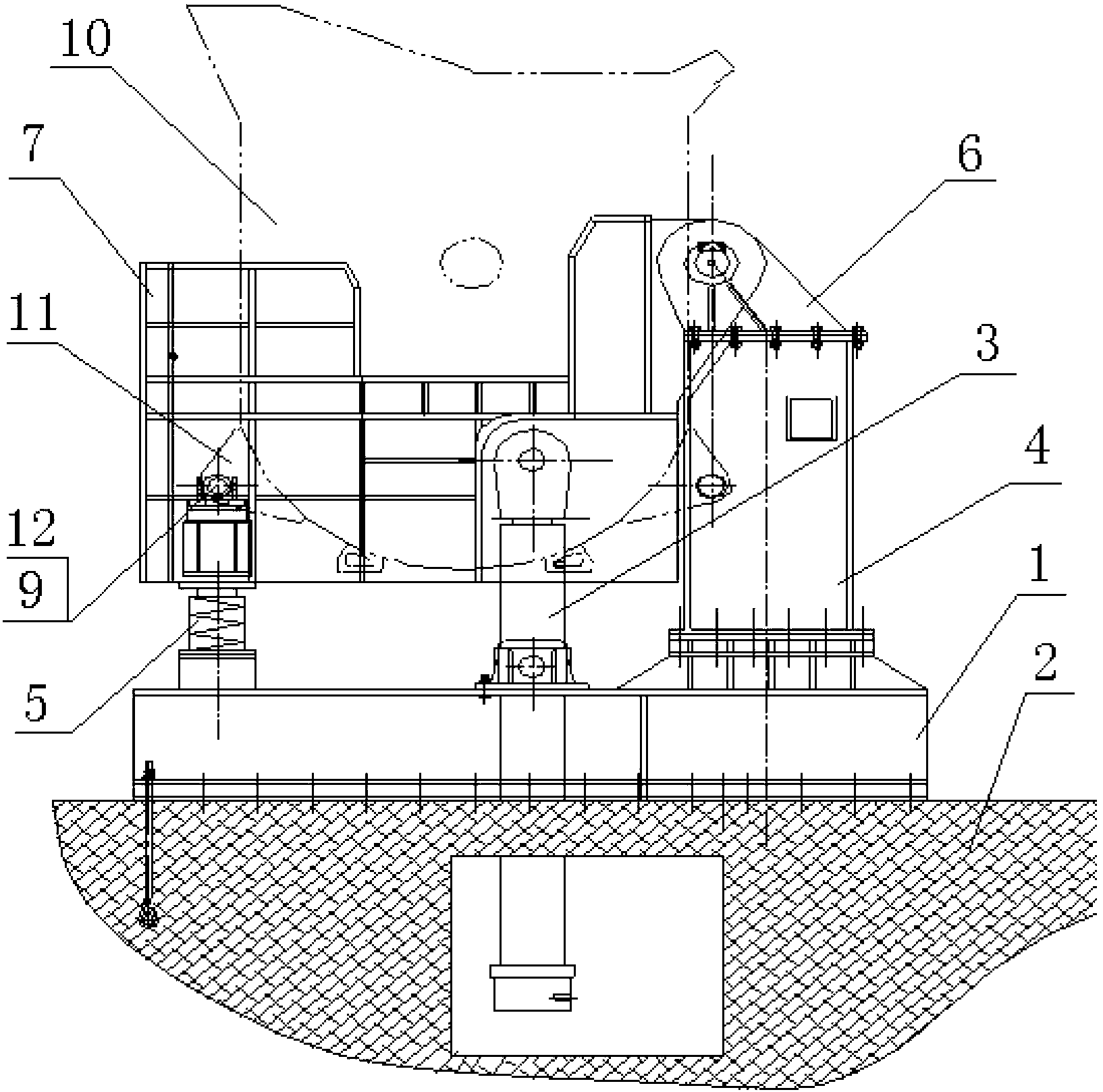 Hydraulic turnover device of hot metal ladle