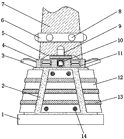 Collision prevention device for cement pole tower