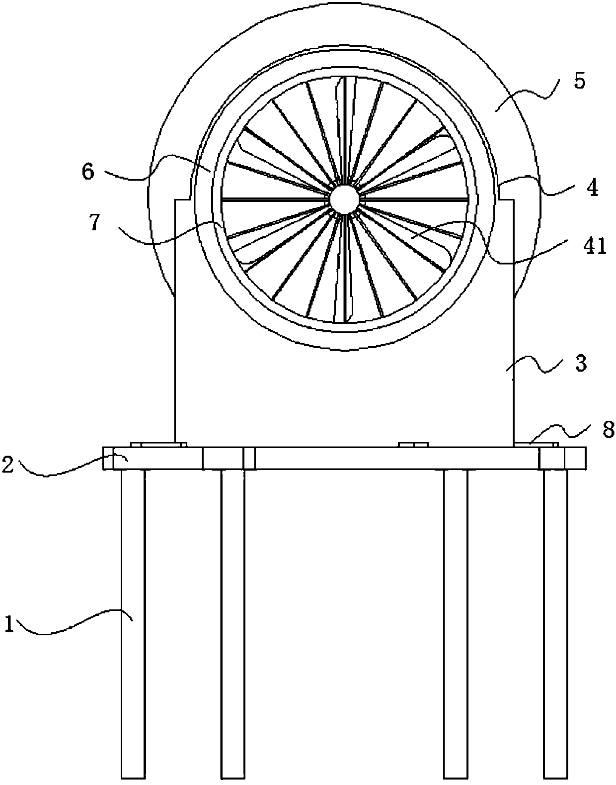 Rotary winnowing fan with high wind gathering efficiency