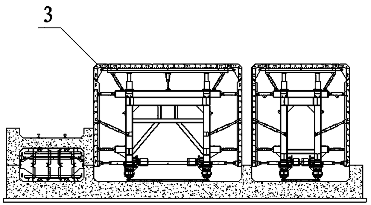 Construction method of integral type movement of formwork trolley through cast-in-place pipe gallery