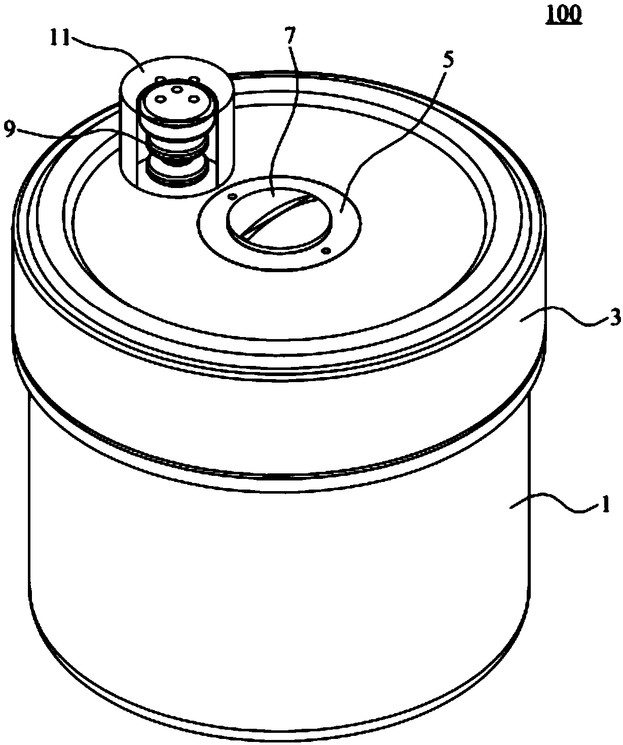 Fluid guiding device and vacuum container having the same