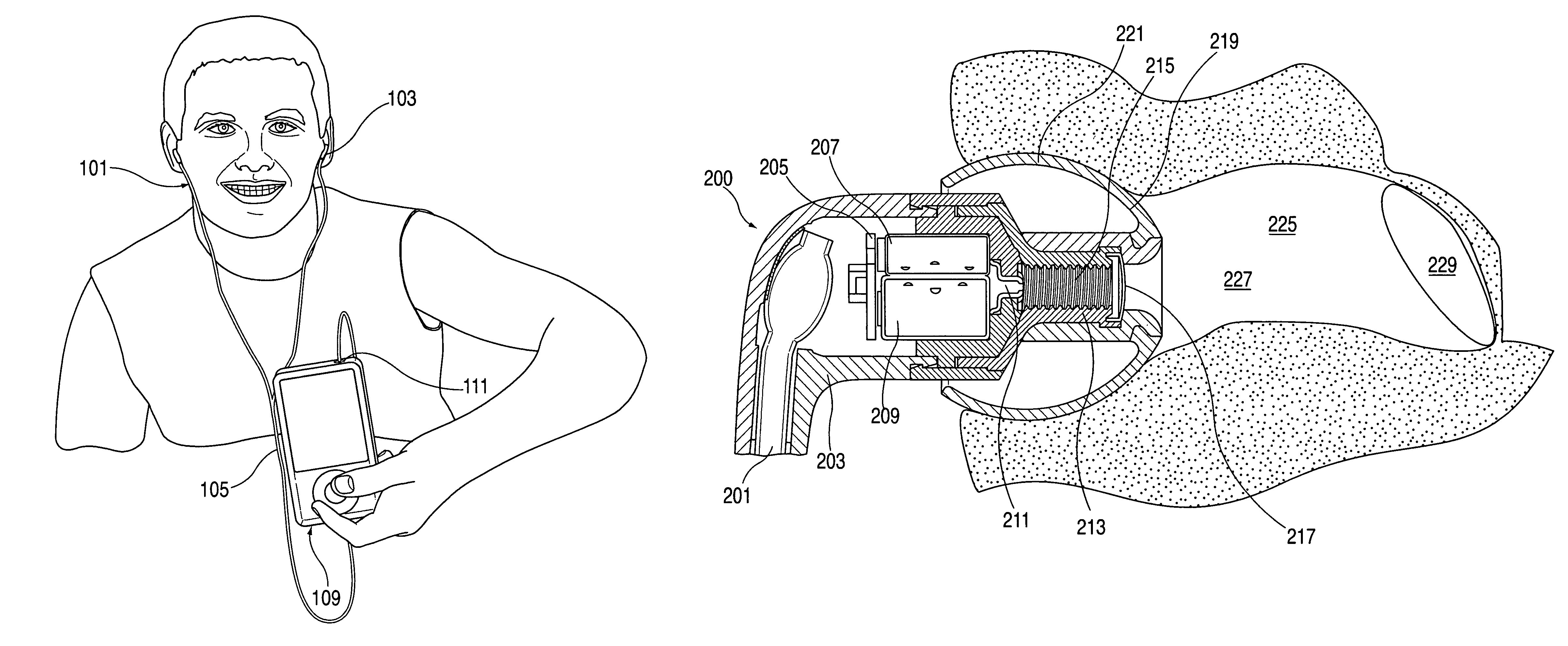 In-the-ear porting structures for earbud