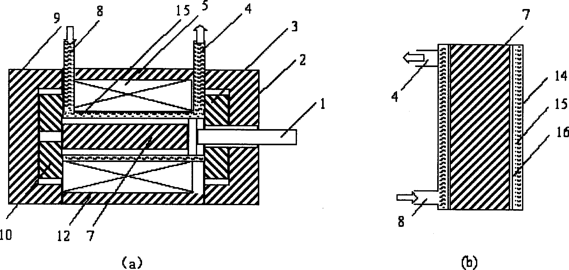 Magnetostrictive driver with water-cooled plant and the forming method of its screw flat tube